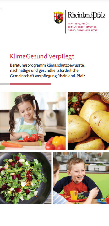 Titelseite des Faltblatts "KlimaGesund.Verpflegt"