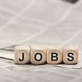 Stellenangebote Würfel mit dem Schriftzug JOBS