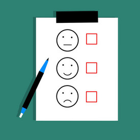 Evaluation des Programms Logo für Feedbackbogen mit Smilies