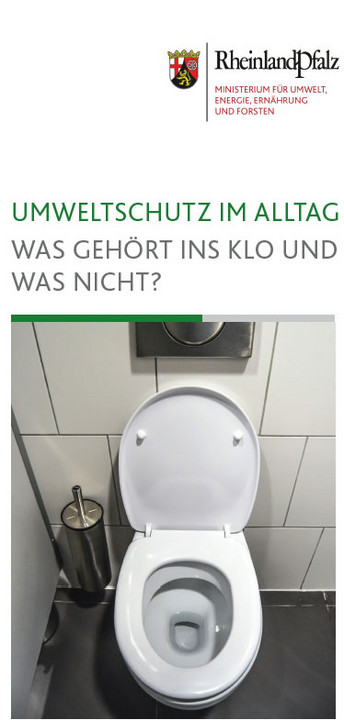 Titelseite des Flyers "Umweltschutz im Alltag: Was gehört ins Klo und was nicht?