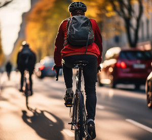 Fahrradfahrer in der Stadt