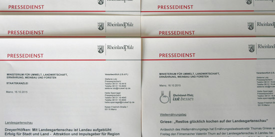 Pressemitteilungen Ausgedruckte Pressemitteilungen