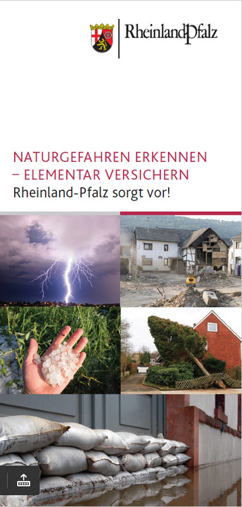 Titelseite des Flyers "Naturgefahren erkennen - elemenar versichern"